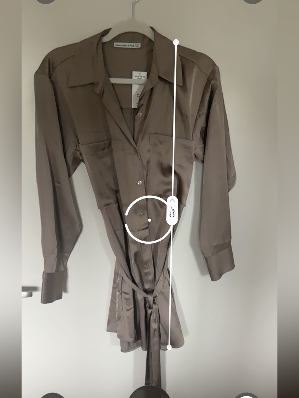 NEW Abercrombie Long Sleeve Belted Shirt Dress - Size XS | Color: Brown - Picture 5 of 7